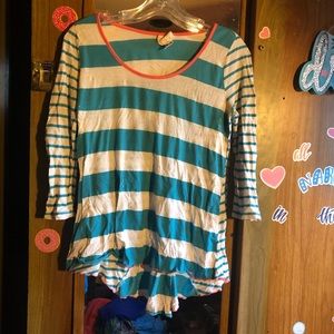 Baseball sleeve blouse